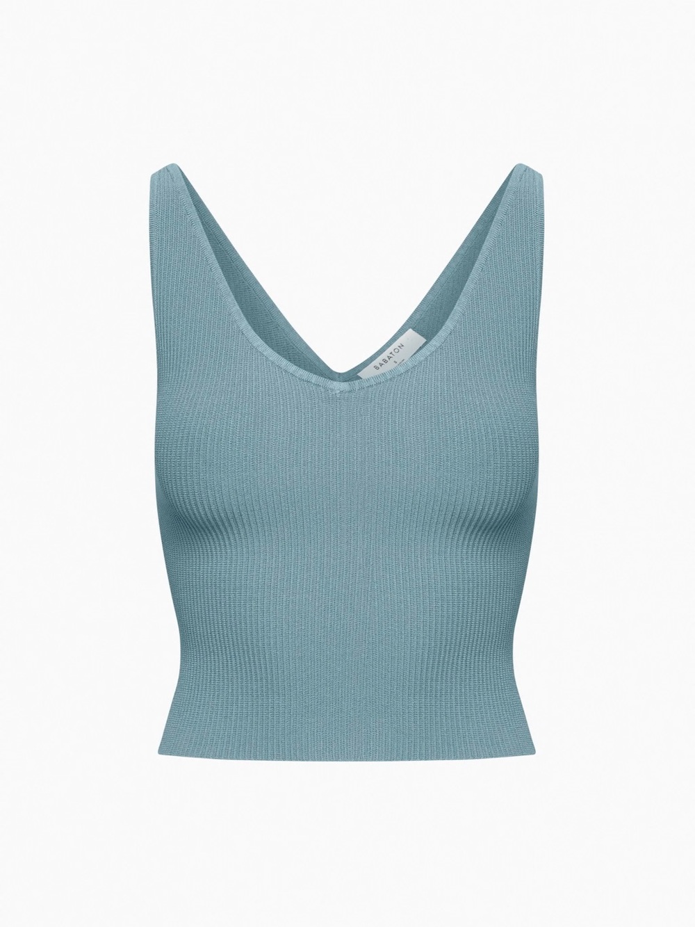 Aritzia Babaton Sculpt V-Neck Tank Top in Blue Size Small